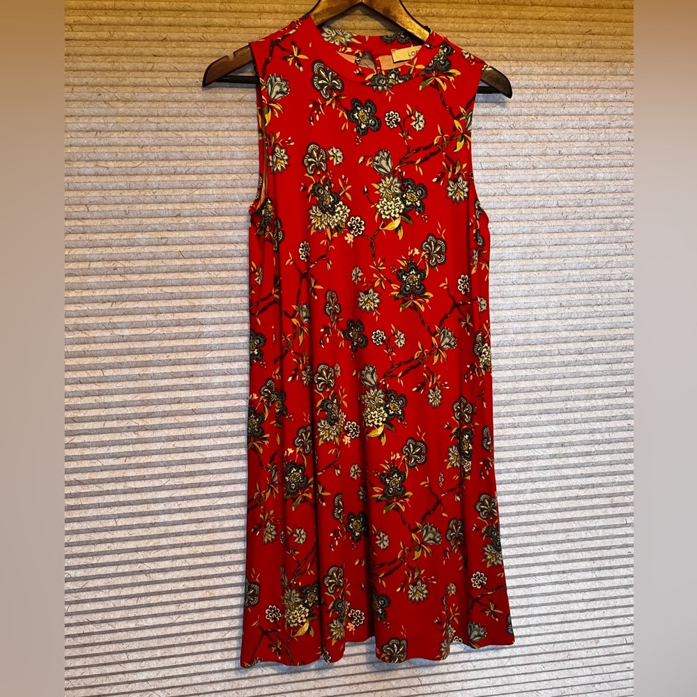 Ann Taylor Loft sundress, beautiful red with flowers